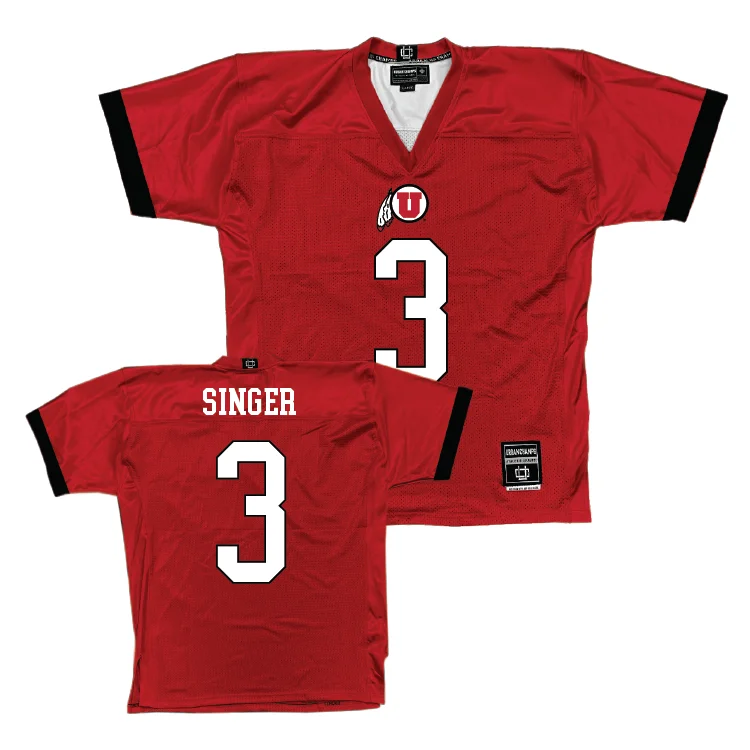 Football Jersey V-Neck-Utah Football Red Jersey  - Dorian Singer