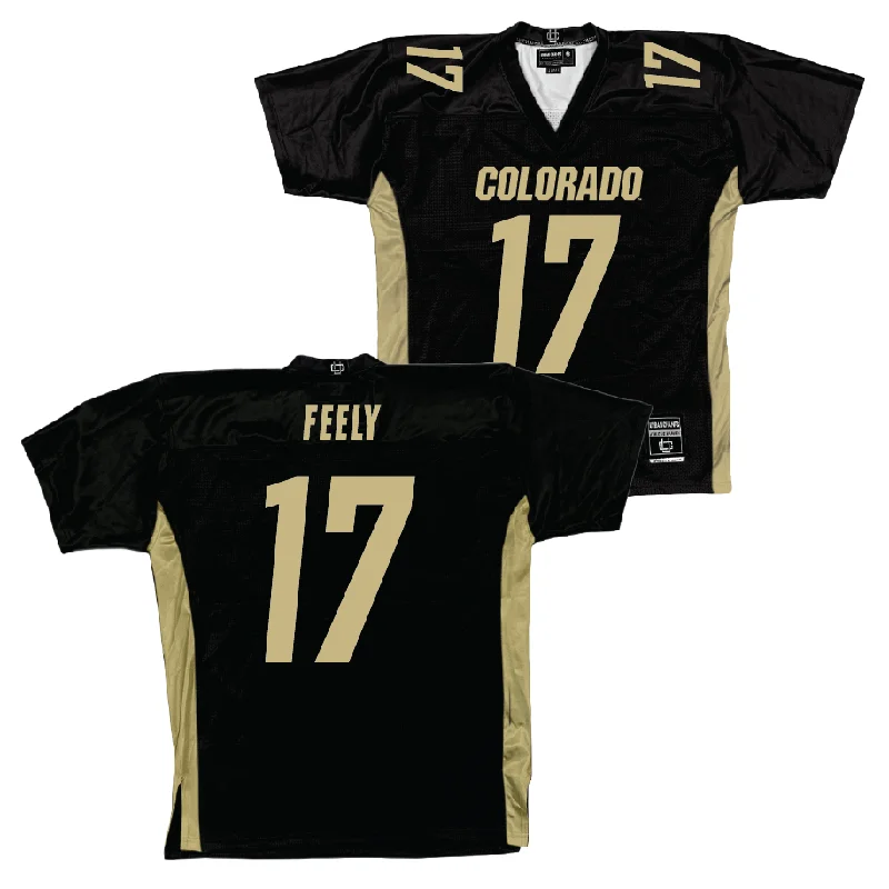 Football Jersey Celebrity-Colorado Football Black Jersey - Jace Feely | #17