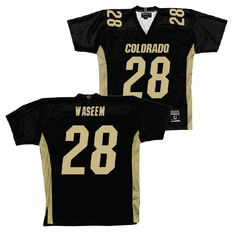 Football Jersey Running-Colorado Football Black Jersey - Asaad Waseem | #28