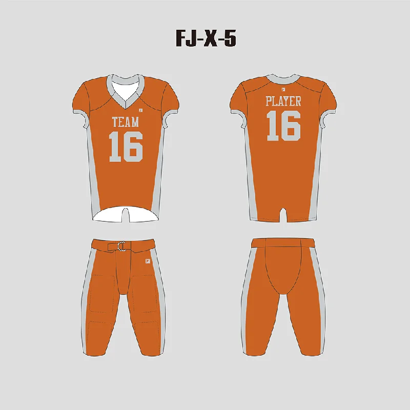 Football Jersey Lightweight-X5 Orange Grey Blank Custom Football Practice and Game Jerseys