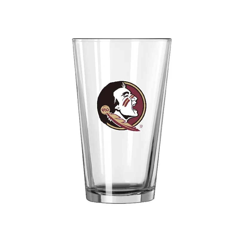 Team Mug Orange-Florida State 16oz Logo Pint Glass