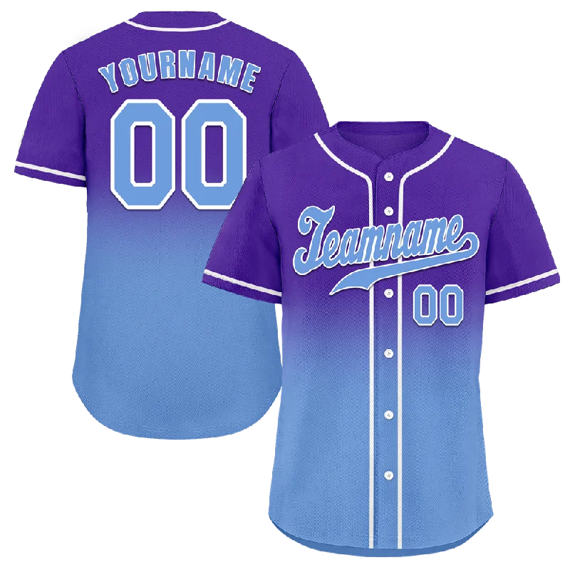 Baseball Jersey Baseball Grandma-Custom Purple Aqua Fade Fashion Aqua Authentic Baseball Jersey