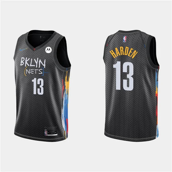 Basketball Jersey Vacation-Men's Brooklyn Nets #13 James Harden 2020 Black City Edition Stitched Basketball Jersey