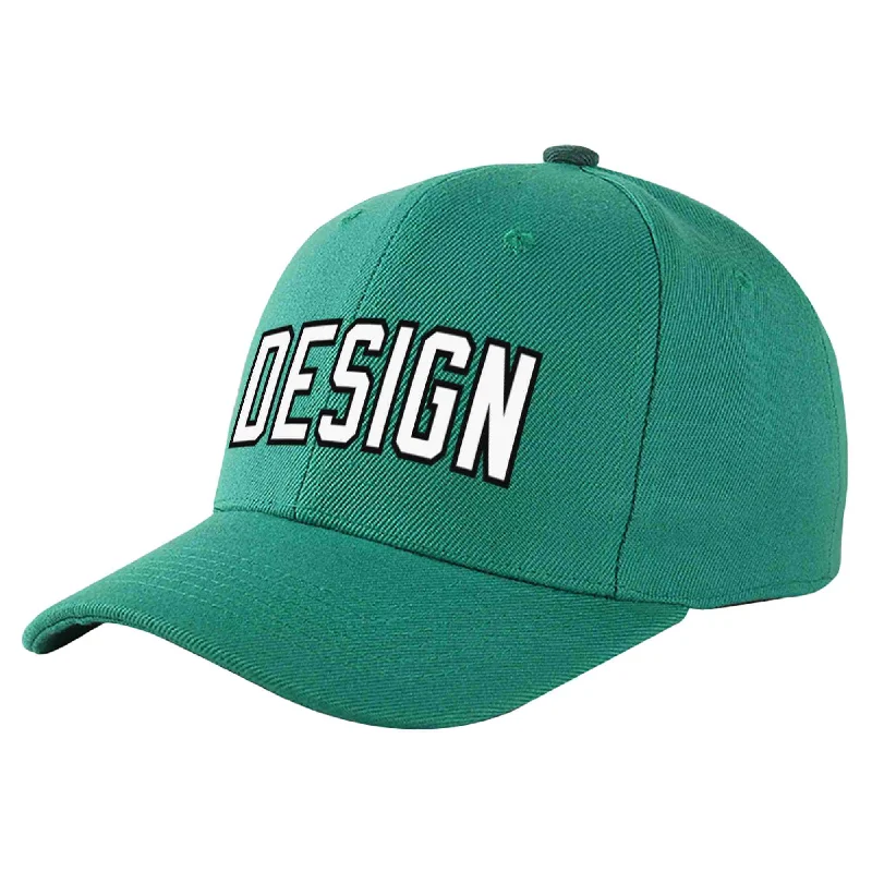 Baseball Cap Denim-Custom Light Green White-Black Curved Eaves Sport Design Baseball Cap