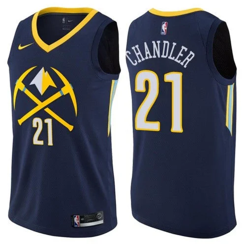 Basketball Jersey Baby-Men's Denver Nuggets #21 Wilson Chandler 2017-18 Navy Stitched Basketball Jersey