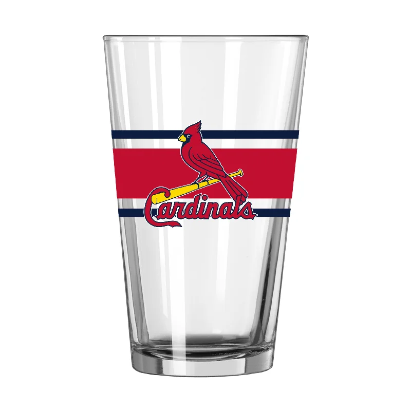 Team Mug Baseball-St Louis Cardinals 16oz Stripe Pint Glass