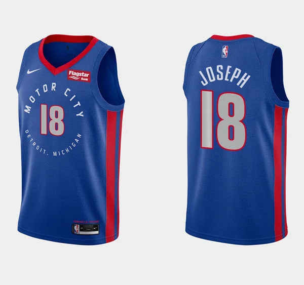 Basketball Jersey Lounge-Men's Detroit Pistons #18 Cory Joseph Blue City Edition Stitched Basketball Jersey