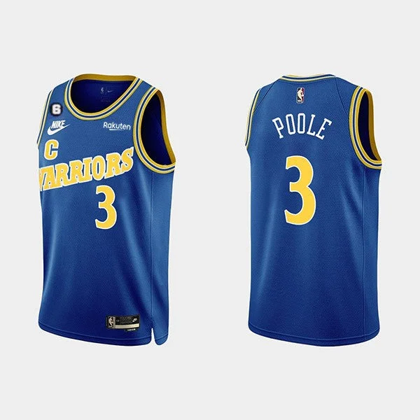 Basketball Jersey Hall of Fame-Men's Golden State Warriors #3 Jordan Poole 2022-23 Blue With No.6 Patch Stitched Basketball Basketball Jersey