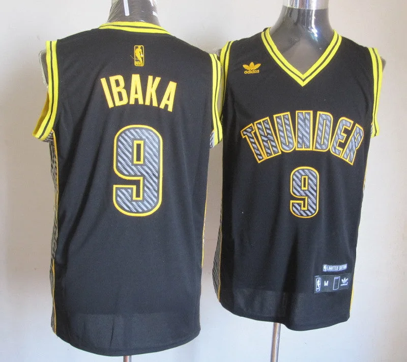 Basketball Jersey Personalized-Thunders 9 Ibaka Black Fashion Basketball Jerseys