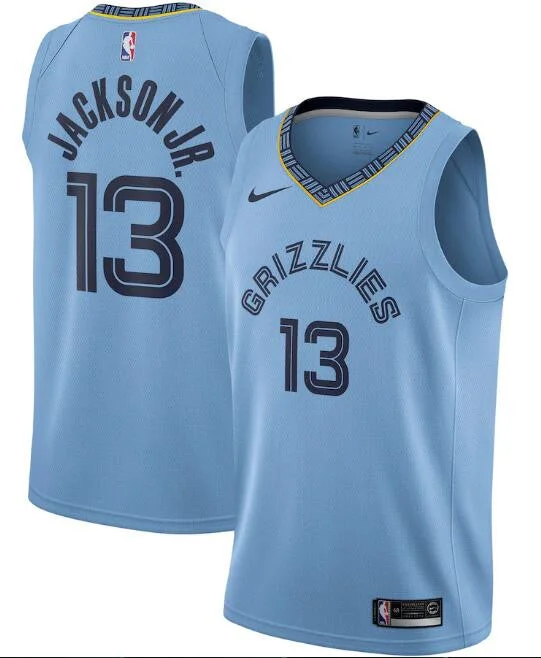 Basketball Jersey Gray-Men's Memphis Grizzlies Blue #13 Jaren Jackson Jr. Light Statement Edition Stitched Basketball Jersey