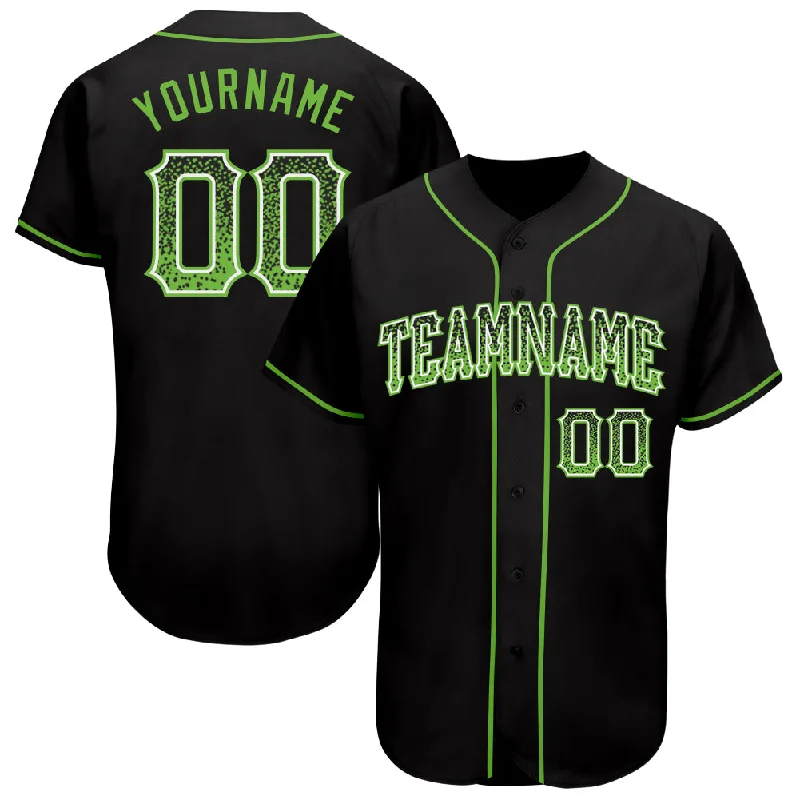 Baseball Jersey Gameday Outfit-Custom Black Neon Green-White Authentic Drift Fashion Baseball Jersey