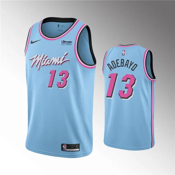 Basketball Jersey Concert-Men's Miami Heat #13 Bam Adebayo City Edition Blue Stitched Basketball Jersey