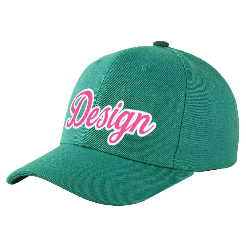 Baseball Cap Collector’s Item-Custom Light Green Pink-White Curved Eaves Sport Design Baseball Cap