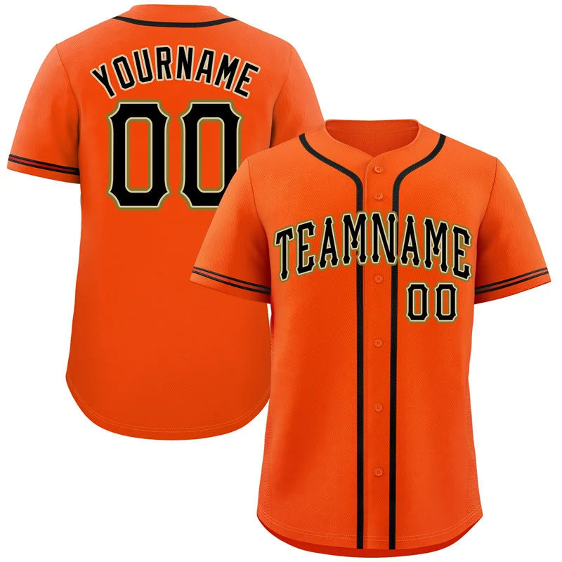 Baseball Jersey MVP-Custom Orange Black-Old Gold Classic Style Authentic Baseball Jersey