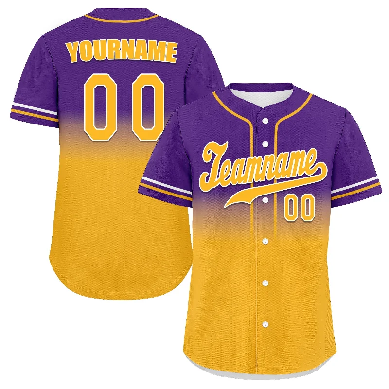 Baseball Jersey Fishing-Custom Purple Yellow Fade Fashion Personalized Authentic Baseball Jersey UN002-bd0b007b-8