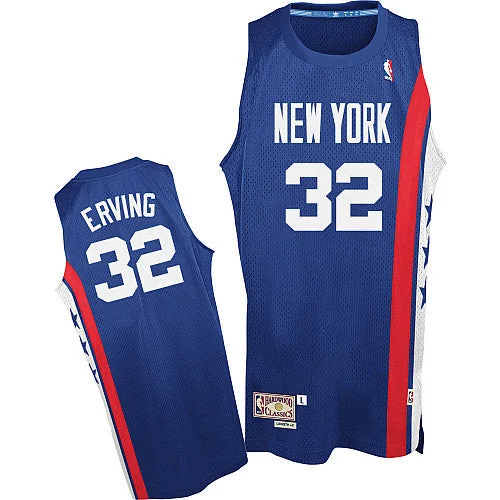 Basketball Jersey Crew Neck-New Basketball Jersey Nets 32 Erving Blue Throwback Basketball Jerseys