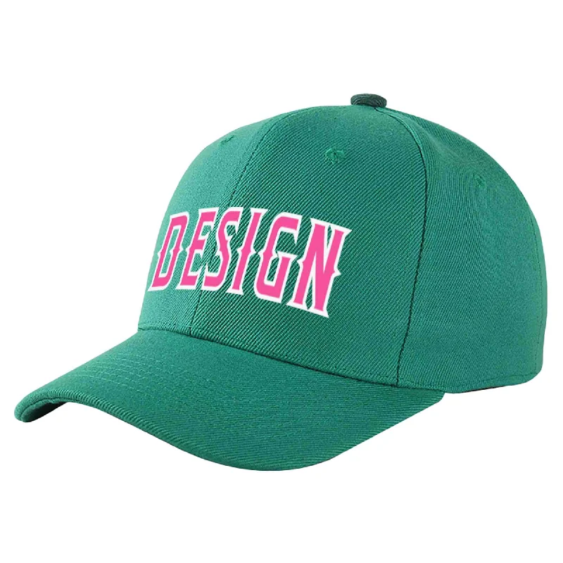 Baseball Cap Superhero-Custom Light Green Pink-White Curved Eaves Sport Design Baseball Cap