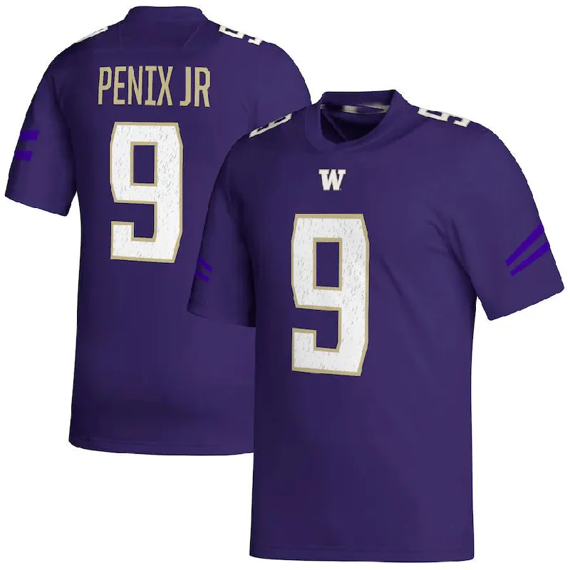 Football Jersey Indoor-W.Huskies #9 Michael Penix Jr. NIL Replica Football Jersey Purple Stitched American College Jerseys