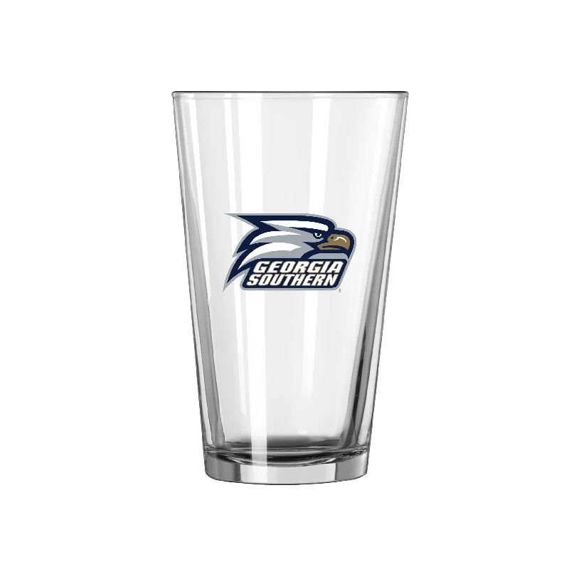 Team Mug Green-Georgia Southern 16oz Logo Pint Glass