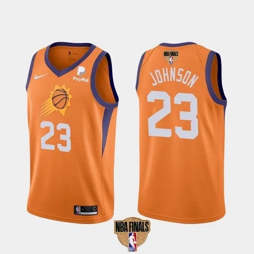 Basketball Jersey Patriotic-Men's Phoenix Suns #23 Cameron Johnson 2021 Orange Statement Finals Basketball Swingman Stitched Basketball Jersey