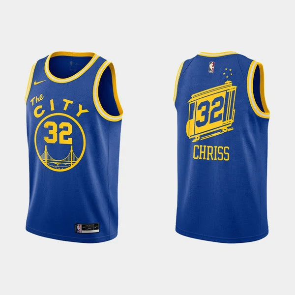 Basketball Jersey Basketball Mom-Men's Golden State Warriors #32 Marquese Chriss 2020-21 Hardwood Classics Blue Stitched Basketball Jersey