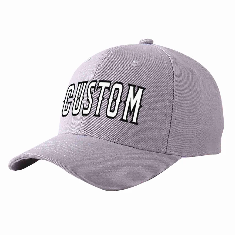 Baseball Cap Anime Merch-Custom Gray White-Black Curved Eaves Sport Baseball Cap Design for Men/Women/Youth