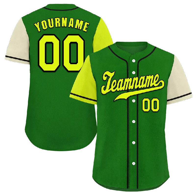 Baseball Jersey Retro-Custom Green Two Tone Yellow Authentic Baseball Jersey