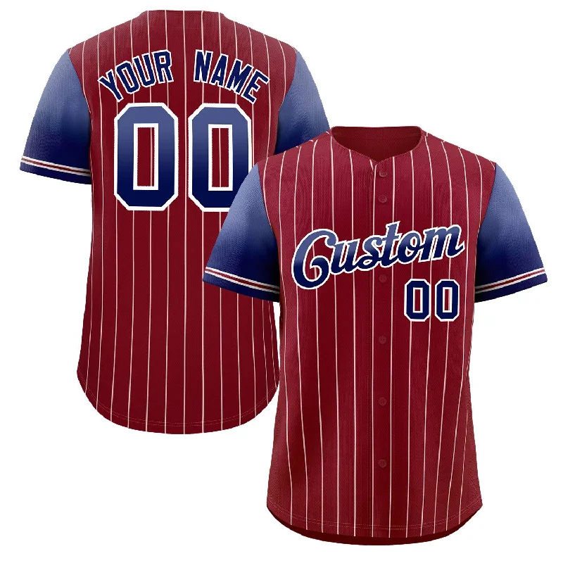 Baseball Jersey Groomsmen-Custom Crimson Purple Navy-White Stripe Font Gradient Fashion Authentic Baseball Jersey