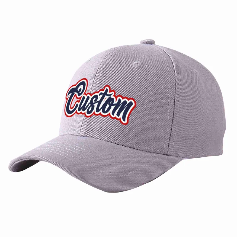 Baseball Cap Lightweight-Custom Gray Navy-White Curved Eaves Sport Baseball Cap Design for Men/Women/Youth