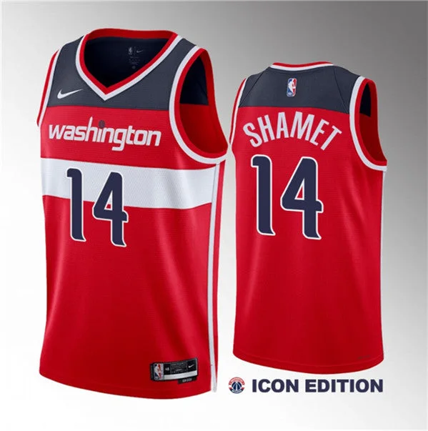 Basketball Jersey Streetball-Men's Washington Wizards #14 Landry Shamet Red 2023 Draft Icon Edition Stitched Basketball Jersey