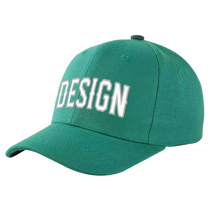 Baseball Cap Yellow-Custom Light Green Gray-White Curved Eaves Sport Design Baseball Cap