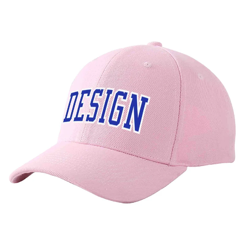 Baseball Cap Motivational-Custom Pink Royal-White Curved Eaves Sport Design Baseball Cap