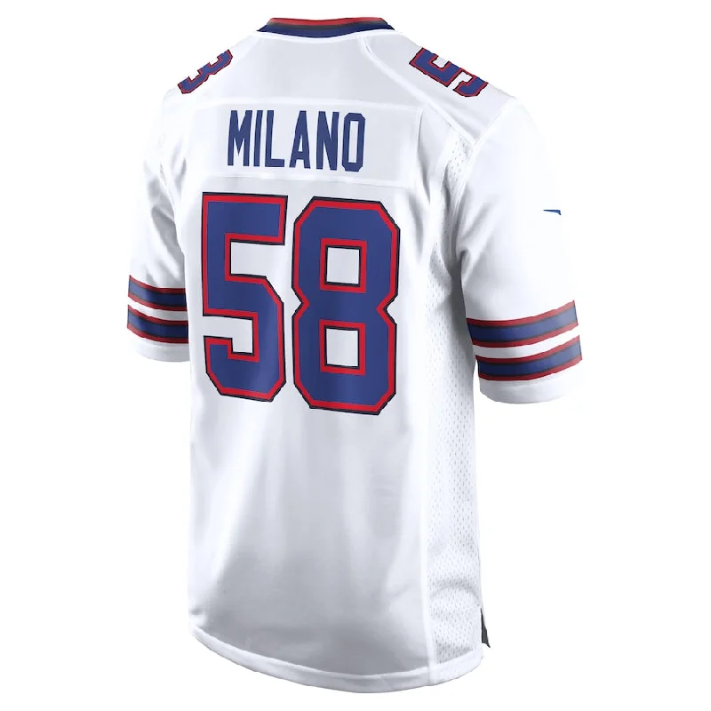 Football Jersey Retro-B.Bills #58 Matt Milano Black White Away Game Player Jersey American Stitched Football Jerseys