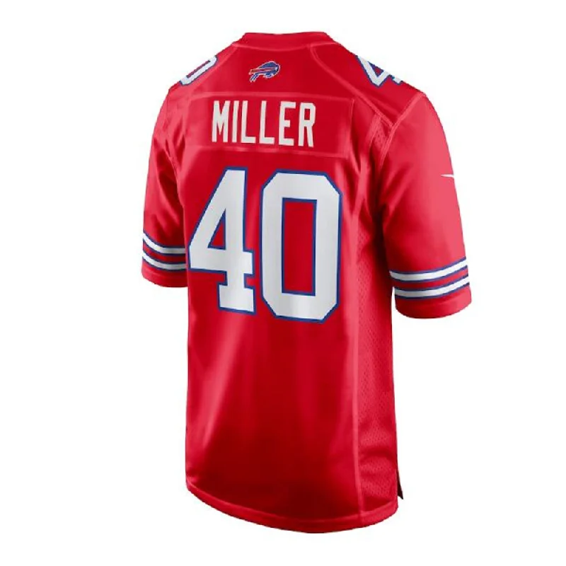 Football Jersey Purple-B.Bills #40 Von Miller Alternate Game Jersey - Red American Stitched Football Jerseys