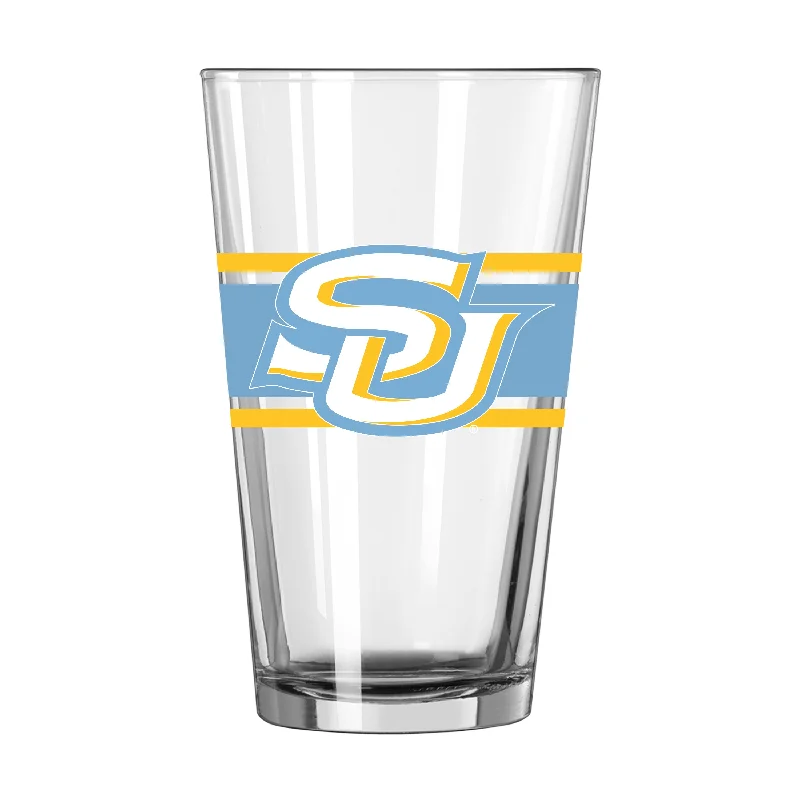 Team Mug Souvenir-Southern University 16oz Stripe Pint Glass