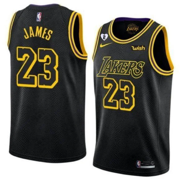 Basketball Jersey Modern-Men's Los Angeles Lakers Black #23 LeBron James With Gigi Patch Stitched Basketball Jersey