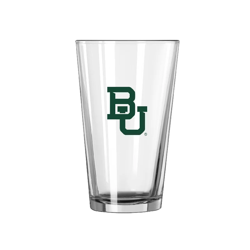 Team Mug Checkered-Baylor 16oz Logo Pint Glass