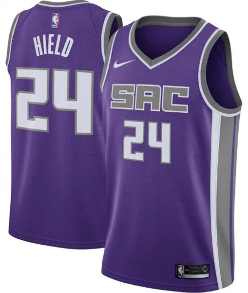 Basketball Jersey Inspirational-Men's Sacramento Kings Purple #24 Buddy Hield Icon Editon Stitched Basketball Jersey