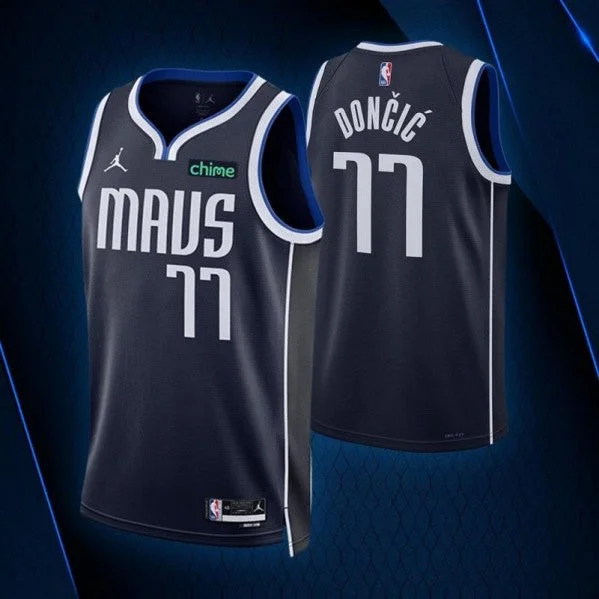 Basketball Jersey Limited Stock-Men's Dallas Mavericks #77 Luka Doncic Statement Navy 2022/23 Edition Stitched Basketball Basketball Jersey