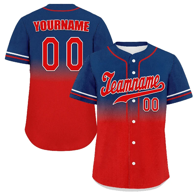 Baseball Jersey Beach-Custom Blue Red Fade Fashion Personalized Authentic Baseball Jersey UN002-bd0b007b-f