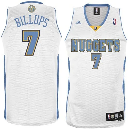 Basketball Jersey Valentine’s Day-Nuggets 7 Chauncey Billups White Basketball Jerseys