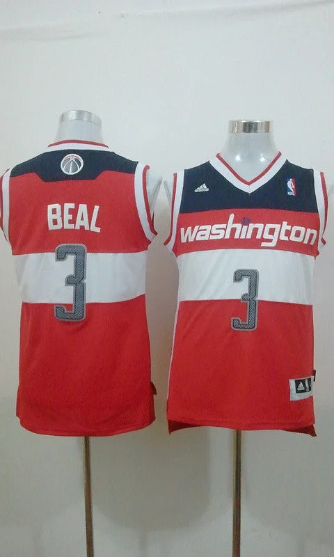 Basketball Jersey Men-Wizards 3 Beal Red Swingman Revolution 30 Basketball Jerseys