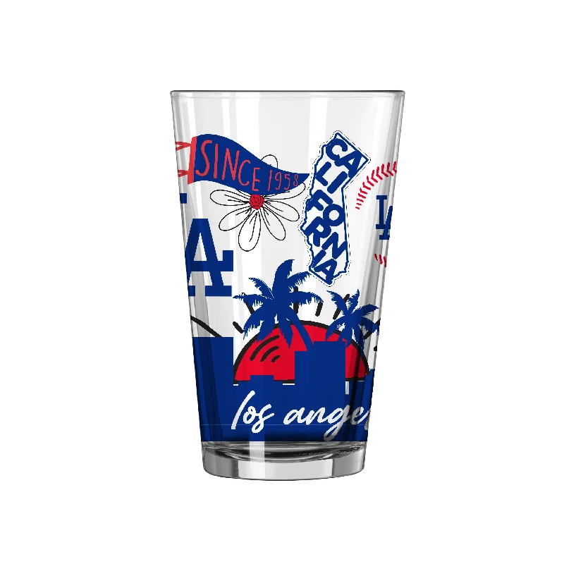 Team Mug Holiday-Los Angeles Dodgers 16oz Native Pint Glass