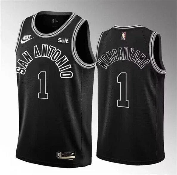 Basketball Jersey Toddler-Men's San Antonio Spurs #1 Victor Wembanyama Black 2022/23 Classic Edition Stitched Basketball Basketball Jersey