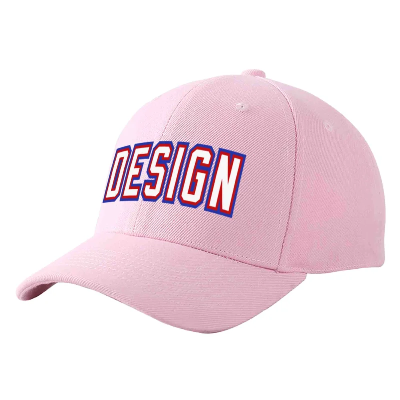 Baseball Cap Holiday Special-Custom Pink White-Red Curved Eaves Sport Design Baseball Cap