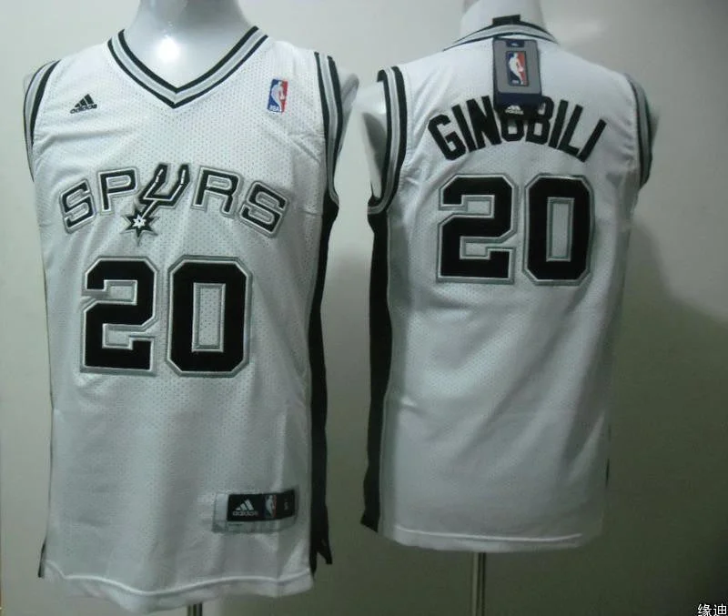 Basketball Jersey Streetball-Spurs 20 Ginobili White Mesh Basketball Jerseys