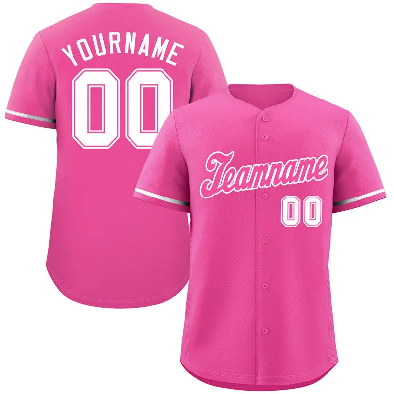 Baseball Jersey Best Seller-Custom Pink Pink-White Classic Style Authentic Baseball Jersey