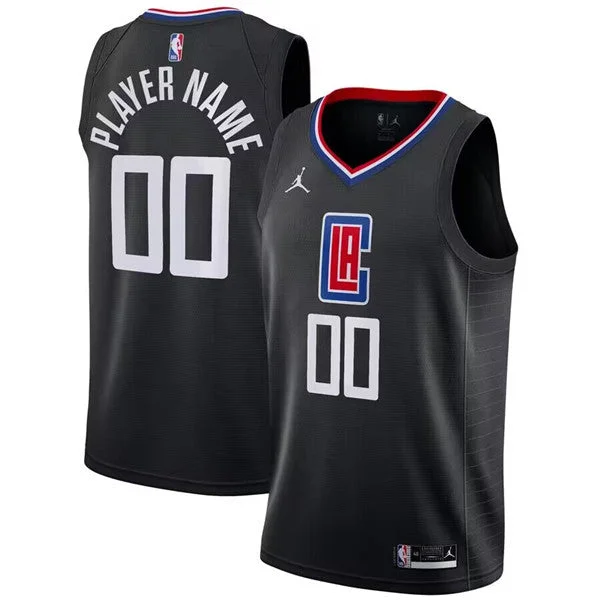 Basketball Jersey Breathable Fabric-Men's Los Angeles Clippers Active Player Custom Black 2020/21 Swingman Stitched Basketball Jersey