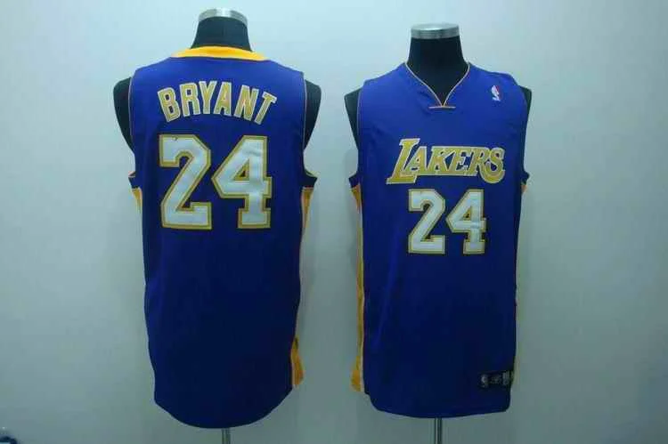 Basketball Jersey Logo-Lakers 24 Kobe Bryant Purple Basketball Jerseys