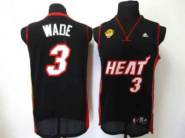 Basketball Jersey Basketball Fan-Heat 3 Wade Black Final Patch Fans Basketball Jerseys